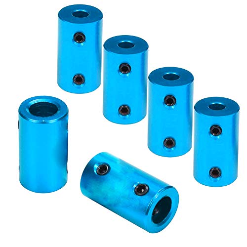 6Pack Treehobby Aluminium Alloy Shaft Coupling Rigid Stepper Motor Wheel Coupler Joint Connector for DIY Car Boat Airplane 3D Printers, 6mm to 6mm - size: 6mm to 6mm