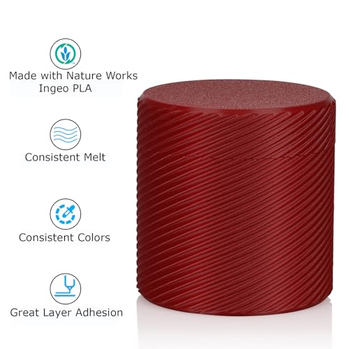Inland PLA Basics Filament 1.75mm, 1kg Spool – Dimensional Accuracy ±0.02mm, Neatly Wound, Fits Most FDM 3D Printers (True Red & True Green, 2 Pack) - color: 2kg True Red & True Green