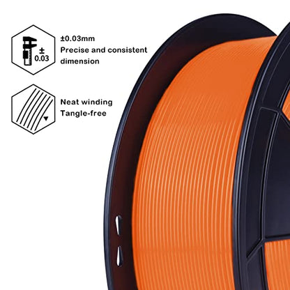 ZIRO Fluorescence PLA Filament, NOT Glow in The Dark, 1kg Fluo Orange - color: Fluo-orange