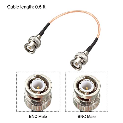 uxcell BNC Male to BNC Male Coax Cable RG316 RF Coaxial Cable 50 Ohm 0.5 Feet 2pcs for Video Signals,CCTV,DVR,Camera - size: 0.5 Feet