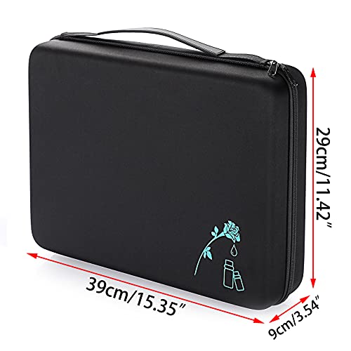 Hipiwe 108 EVA Essential Oils Carrying Case Holds 5ml, 10ml, 15ml Bottles - color: Black