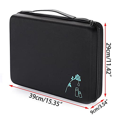 Hipiwe 108 EVA Essential Oils Carrying Case Holds 5ml, 10ml, 15ml Bottles - color: Black