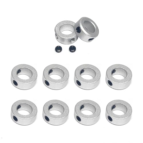 Shaft Collar Aluminum Alloy Lock Axle Collar Clamp Set Screw for 8mm Linear Rod Shaft Guide,10PCS - style: Circular(8*14*6mm)