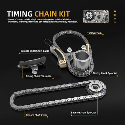 Engine Timing Chain Kit W/Sprocket Tensioner Guide