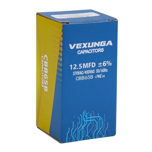 VEXUNGA 12.5uF 12.5 MFD 370VAC 440VAC 450VAC 50/60Hz CBB65B Round Run Start Capacitor for AC Unit Fan Motor Start or Pool Pump or Air Condenser Straight Cool - style: [V02] 12.5uF Round