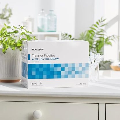 McKesson Transfer Pipette, Non-Sterile, 3.9 mL, 0.5 mL, 1 mL, 500 ct