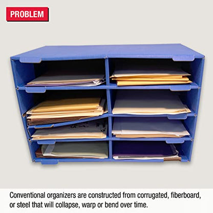 Ultimate Office TierDrop Desktop Organizer Sorter, 8 Compartment, 2-Wide - size: 19"w x 11 1/2"h 13"d