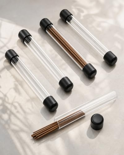 iplusmile 6Pcs Clear Rigid Plastic Tubing with Caps, 4.8 Inch Length 0.47 Inch ID Round Plastic Storage Tubing for Agarwood Incense Sticks Seed Beads Item - size: 12.20X1.50X1.50CM