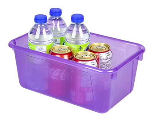 Storex Small Cubby Bin, 12.2 x 7.8 x 5.1 Inches, 5-Pack, Candy Violet (62478U05C) - color: Tint Violet, style: Bin Only