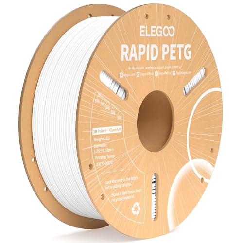 ELEGOO Rapid PETG 3D Printer Filament 1.75mm White 1KG - color: 1kg White