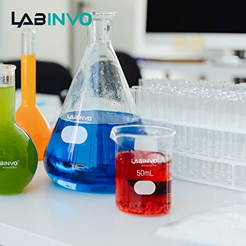 Low Form Graduated Glass Beaker, 10pcs of Vol.50ml, 3.3 Borosilicate Glass Beaker Set, IN-BKL50 - style: 10 PCS of 50 mL