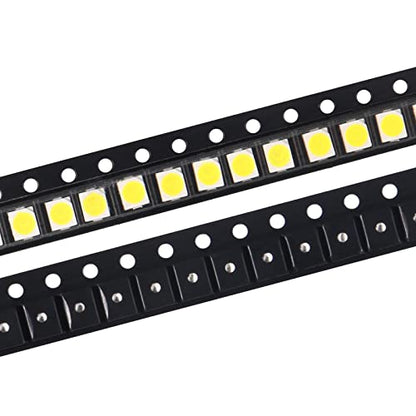 200pcs 3528(1210) White SMD LED Diode Lights Chips (3.5mmx2.8mm DC 3V 20mA 7-8LM) Super Bright Lighting Bulb Lamps Electronics Components Indicator Light Emitting Diodes - size: 3528/1210 White