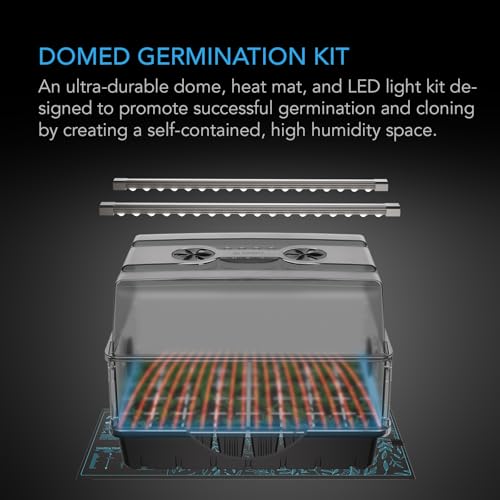 AC Infinity Humidity Dome Kit 5x8 w/ LED Grow Lights & Seedling Heat Mat - size: Standard Full Kit