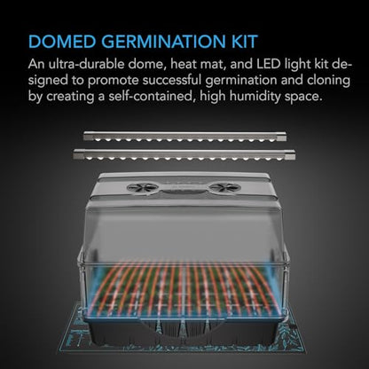 AC Infinity Humidity Dome Kit 5x8 w/ LED Grow Lights & Seedling Heat Mat - size: Standard Full Kit