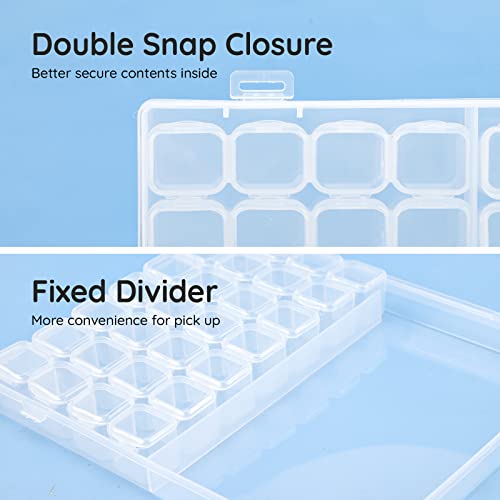 Segbeauty 56 Grids Clear Plastic Organizer Box, Gem Jewelry Storage Container with Dividers, Bead Organizer Earrings Storage Box Seeds Craft Organizers Screw Tool Boxes for Small Parts - size: 56 Count (Pack of 1)