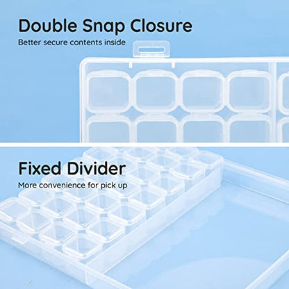 Segbeauty 56 Grids Clear Plastic Organizer Box, Gem Jewelry Storage Container with Dividers, Bead Organizer Earrings Storage Box Seeds Craft Organizers Screw Tool Boxes for Small Parts - size: 56 Count (Pack of 1)