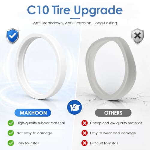 MAKHOON C10 Pool Cleaner Replacement Tire, All Purpose Compatible with Polaris 180 280 360 380 Pool Cleaners, 3 Pack - size: 3P