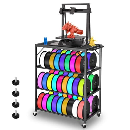3D Printer Stand Table for 48 Filament Storage Rack, Black - color: Black