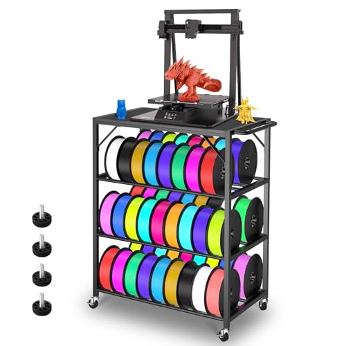 3D Printer Stand Table for 48 Filament Storage Rack, Black - color: Black
