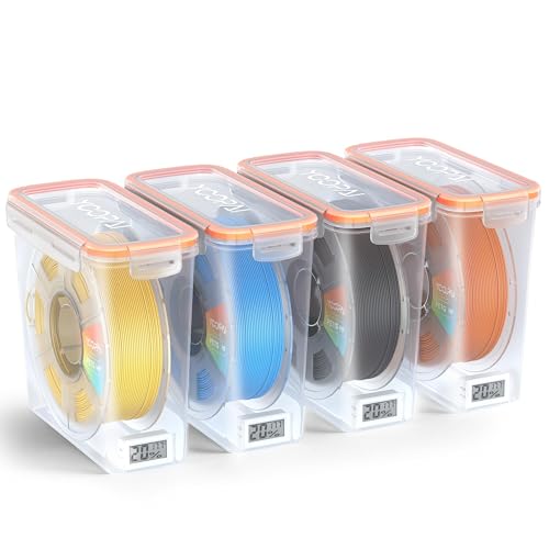YOOPAI Pro Filament Storage Box with Temperature & Humidity Monitor, Airtight Filament Storage Container with Desiccant for 1KG 1.75mm PLA ABS PETG TPU, Single Spool 3D Printer Filament Storage Box(4)