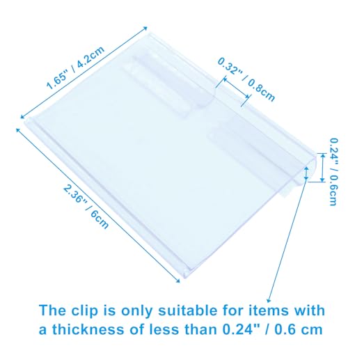 Basket Labels Clip On, 60pcs, Plastic Wire Shelf Holder