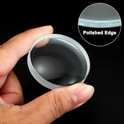 PATIKIL Convex Lens, 100-100mm Focal Length 50mm (1.97") Diameter Round Glass Magnifying Telescope Lens Trial Set Ground Edge for Lab Physics Class Optics, 4 Pcs - size: 100/-100mm FL, 50mm Dia.