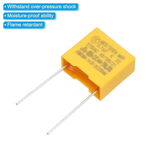 PATIKIL Safety Capacitors 12Pack 0.1uF AC 275V 10mm Pin Pitch 13x12x6mm - size: 10mm Pin Pitch, style: 0.1uF