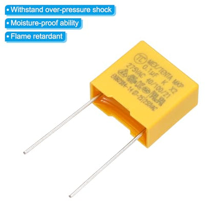 PATIKIL Safety Capacitors 12Pack 0.1uF AC 275V 10mm Pin Pitch 13x12x6mm - size: 10mm Pin Pitch, style: 0.1uF