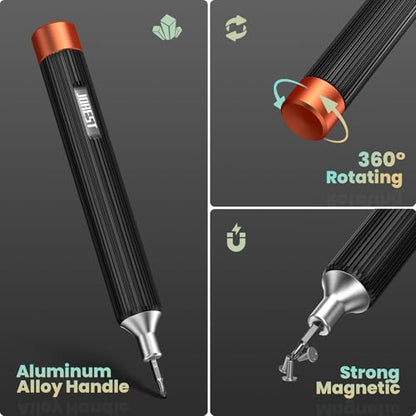 JOREST 32-In-1 Small Precision Screwdriver Set Magnetic, Eyeglass Repair Kit, Gadgets Gifts for Men, Multi Bit Mini Screwdriver with Torx Bits for Electronics, Glasses, PS5/4, Camera, Phone, Laptop - style: Black & Orange Contrast