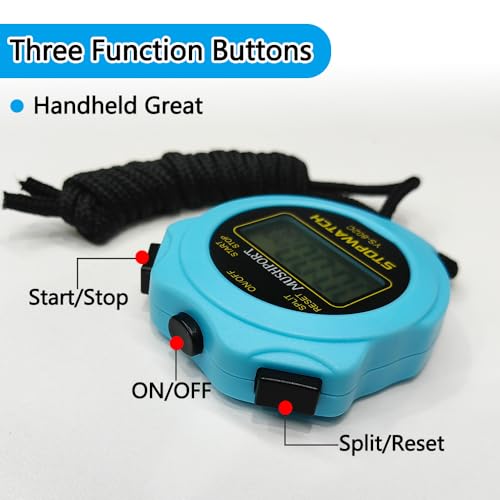 Stopwatch Timer, Digital Stop-Watch for Sports, Blue - style: non-waterproof-blue