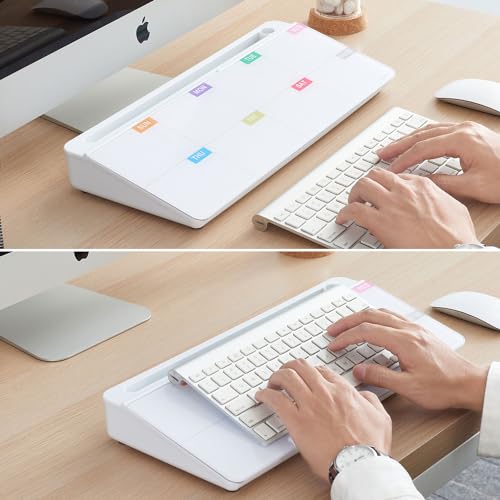 TSJ OFFICE Whiteboard Weekly Dry-Erase-Board - Desktop White Board Calendar Desk Organizers with Accessories Computer Keyboard Stand with Drawer, for Office, Home, School Supplies - White Calendar - color: White-base Weekly Calendar