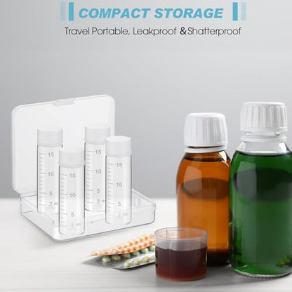 Baderke 4 Pcs Liquid Medicine Travel Container, Clear,15ml - color: Clear, size: 15ml