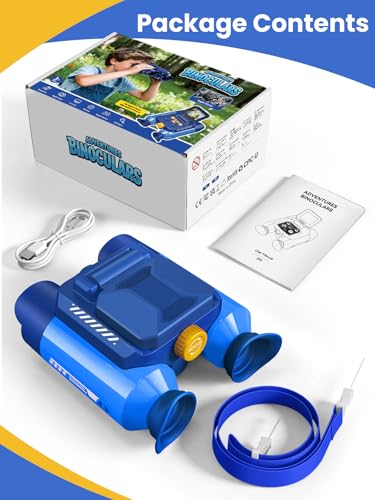 Acoath Binoculars for Kids with Night Vision Camera, Kids Telescope, 10X Optical Zoom, Magic Adventures Telescope Toys Gifts for Age 3, 4, 5, 6, 7, 8, 9, 10+ Years Old Boys Girls - color: Blue