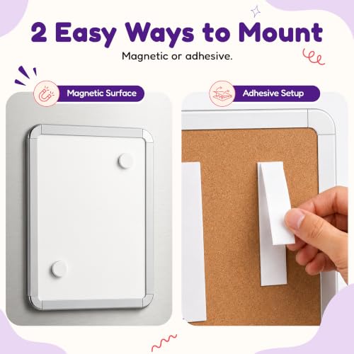 Magnetic Dry Erase Board for Fridge 8.5’’ x 11’’ with 6 Magnetic Markers