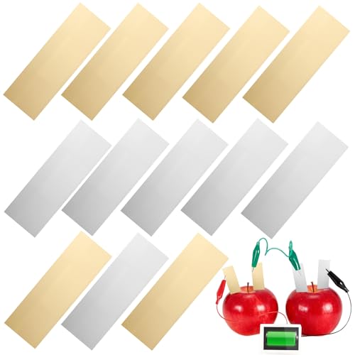 Sewroro Zinc and Copper Sheets 10 Pairs Fruit Battery Experiment