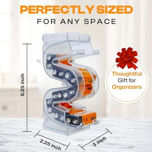 Battery Ladder Case - Battery Organizer & Dispenser (9V, Holds 10) - color: 1 - Pack, size: 9V