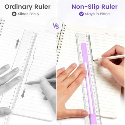 Sooez 6 Pack Ruler 12 Inch, Anti-Slip Clear Rulers for Kids School, Pastels - color: Pastels Style, size: 6 Pack