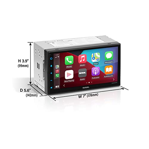 Sound Storm Laboratories DD999ACPW Wireless Apple CarPlay Android Auto Car Multimedia Player - Double-Din, 6.75 Inch Capacitive Touchscreen, Bluetooth, USB, No CD DVD Player, Multi-Color Illumination - style: 6.75 inch Wireless