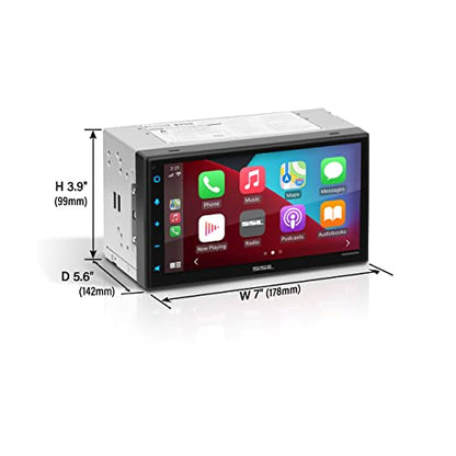 Sound Storm Laboratories DD999ACPW Wireless Apple CarPlay Android Auto Car Multimedia Player - Double-Din, 6.75 Inch Capacitive Touchscreen, Bluetooth, USB, No CD DVD Player, Multi-Color Illumination - style: 6.75 inch Wireless