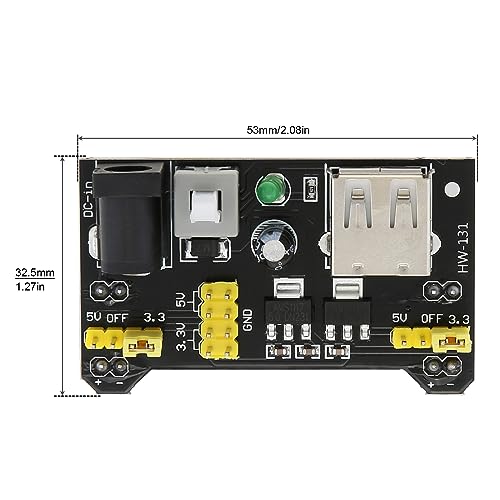 5Pcs MB102 Breadboard 3.3V 5V Power Supply Module DC 6.5-12V USB Fit for Arduino