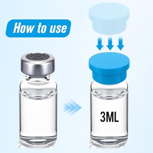 Thyle 24 Pack Vial Caps Reusable Silicone 6 Colors, 3ml, Classic