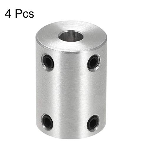 uxcell 6mm to 1/4 Inch Bore Rigid Coupling Set Screw L25XD18 Aluminum Alloy,Shaft Coupler Connector,Motor Accessories,4pcs - size: 6mm to 6.35mm