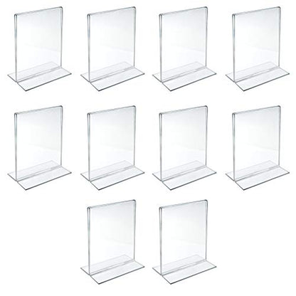 Azar 152726 4-Inch by 6-Inch Vertical Double-Sided Stand Up Sign Holder, 10 Count - size: 4 in W x 6 in H