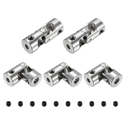 MECCANIXITY 5pcs Universal Joint Shaft Coupling, 3mm to 4mm Inner Dia Rotatable Steering Shaft U Joints Coupler with Screws for RC Car, Robot, Boat Drive Ship Motor Use - size: 3mm to 4mm