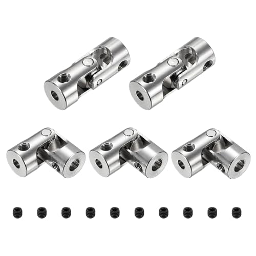 MECCANIXITY 5pcs Universal Joint Shaft Coupling, 3mm to 4mm Inner Dia Rotatable Steering Shaft U Joints Coupler with Screws for RC Car, Robot, Boat Drive Ship Motor Use - size: 3mm to 4mm