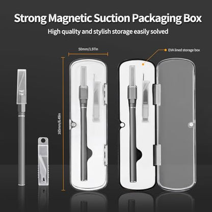 Exacto Knife, Hobby Knife Set with 10 Pieces Blades, Craft Knife Kit, Precision Knife for Pumpkin Carving, Modeling, DIY Artwork, Stencil, Scrapbooking, Paper Cutters for Crafting (Grey) - color: Grey