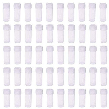 5ml Plastic Test Tubes Small Bottle Vial Storage Vial Storage Container for Lab -50pcs - color: Clear