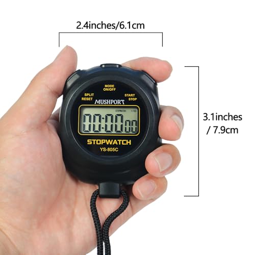 2 Pack Stopwatch Sport Timer, Simple Stop-Watch - color: Black