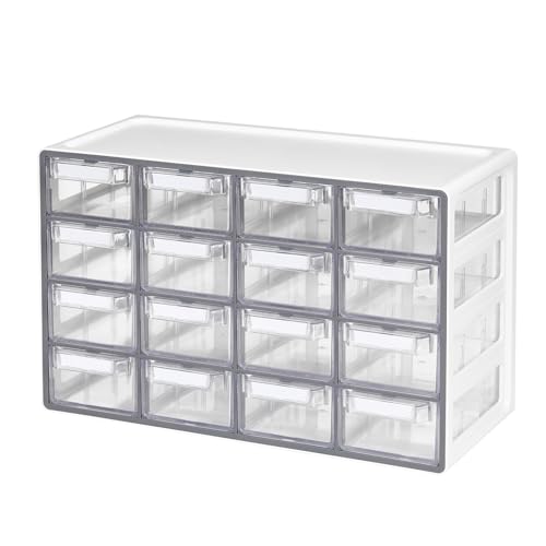 Blue Ginkgo 16-Drawer Storage Cabinet Organizer, Grey, Made in Korea - color: GREY, size: 16 Drawer
