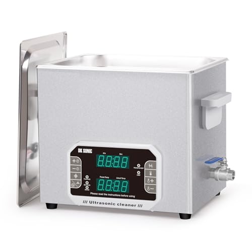 DK SONIC Professional Ultrasonic Cleaner 10L, 240W Heavy-Duty Sonic Cleaner with Timer,Heater&Touch Control, Multi-Application for Motorcycle Engines, Carburetors, Chains (Include Basket) - size: 10L